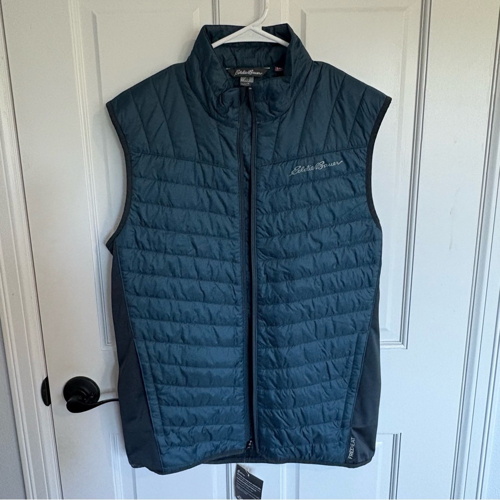 Eddie Bauer men’s Ignitelite Hybrid Vest Blue Navy activewear free heat jacket